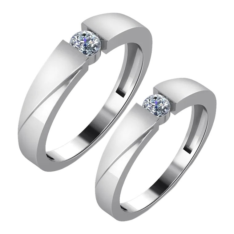 Platinum Days of Love Couple Bands PPR00383-PPR00384