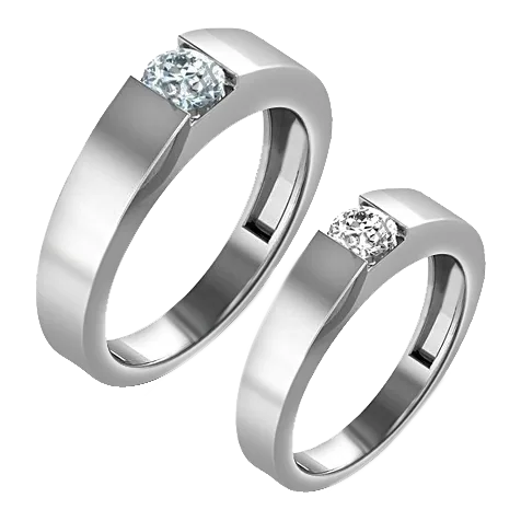 Platinum Days of Love Couple Bands PPR00844-PPR00845-P