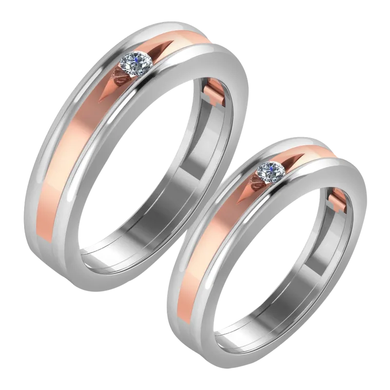 Platinum Days of Love Couple Bands PPR01730-PPR01731