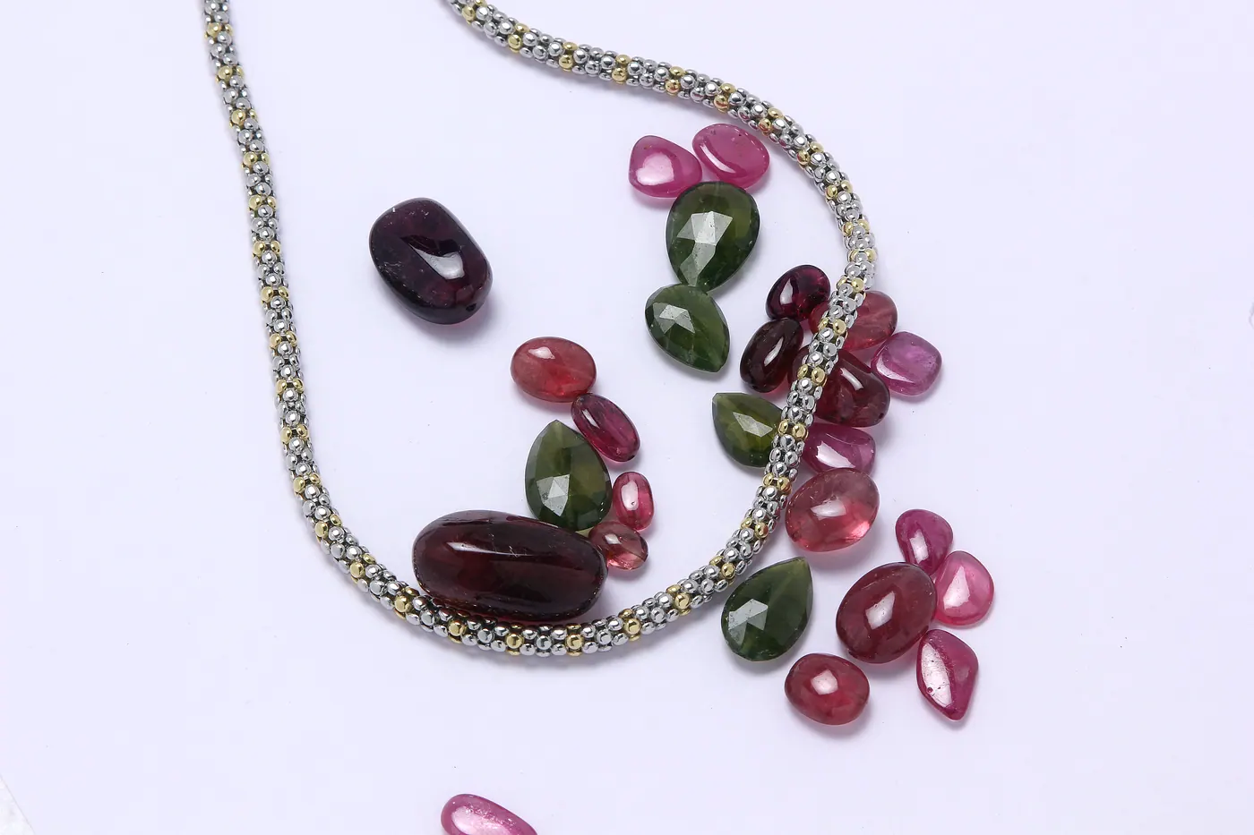 Platinum jewellery still life