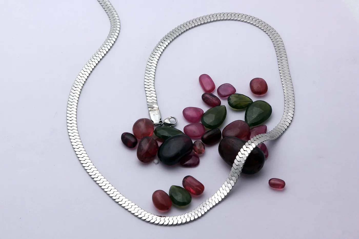 Platinum jewellery still life